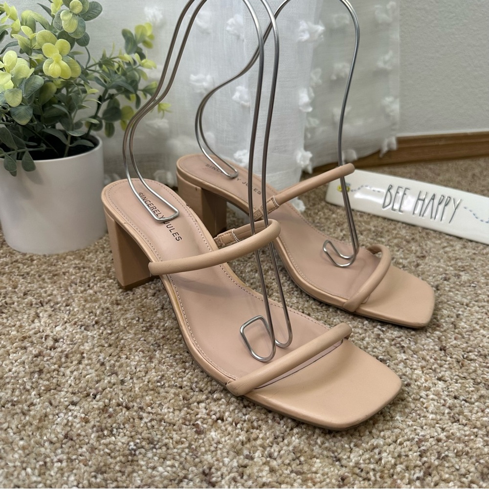 Sincerely Jules Kimberely Nude Blush Strappy Heels
